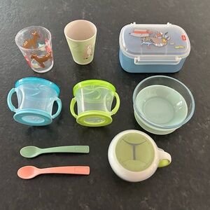 Assorted Baby Feeding Set - Pastel Blue, Green, Pink